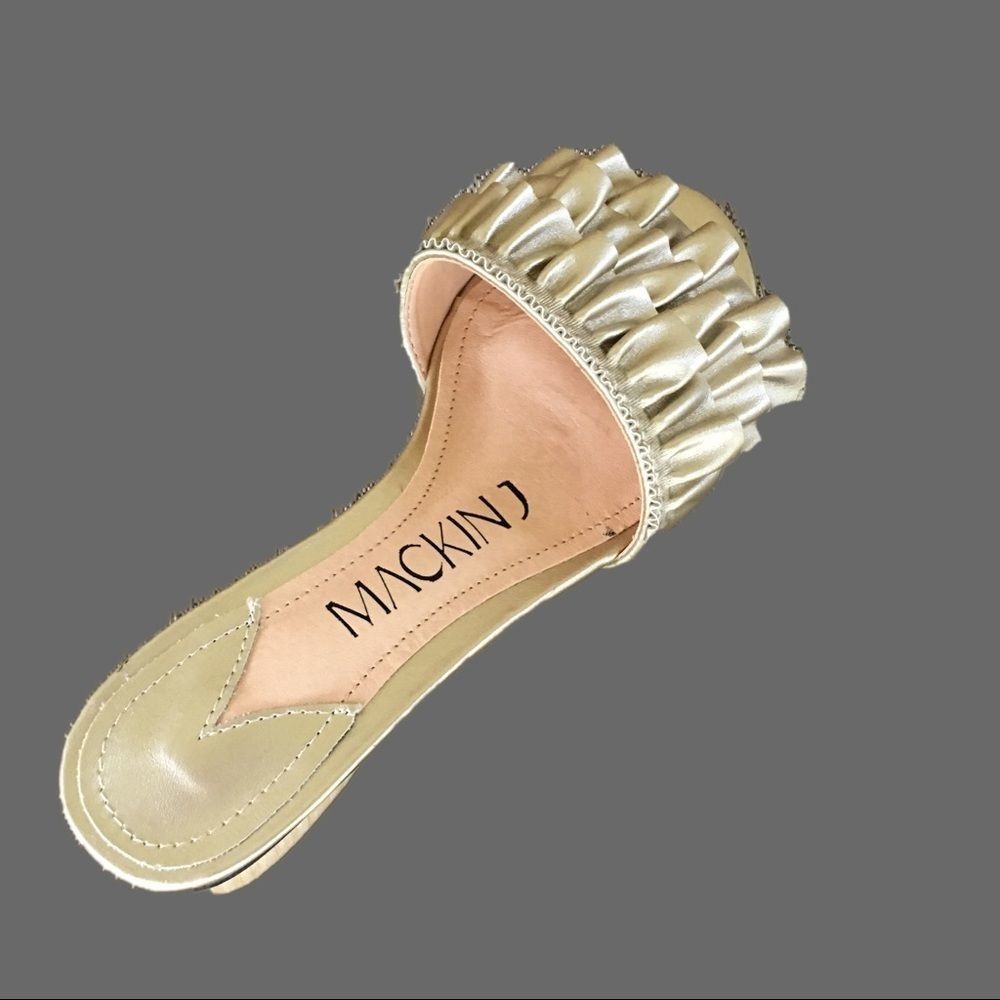 Mackin J Gold Ruffle Mule - Picture 2 of 4